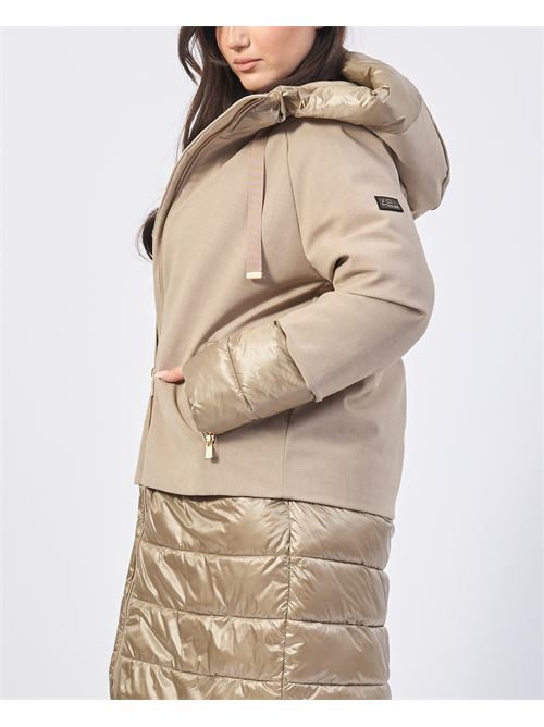 Manteau long Yes Zee avec empiècements en nylon et capuche YES ZEE | O021-NP000222